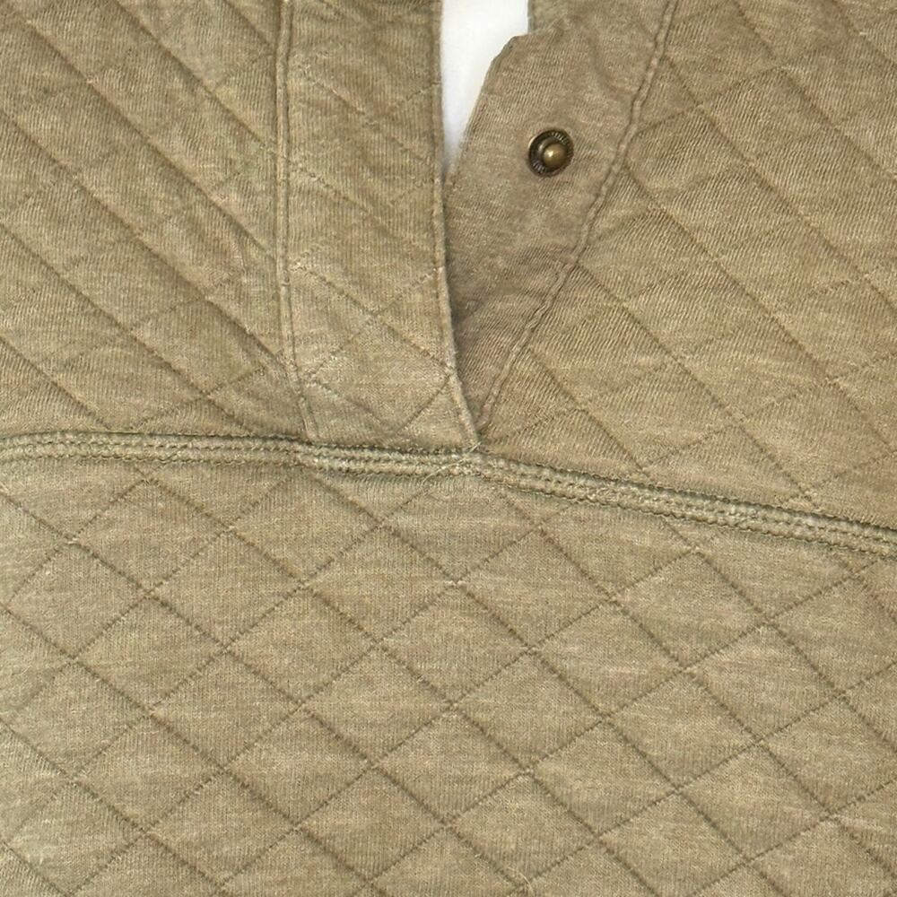 Avalanche Olive Green Quilted Long Sleeve Pullover Henley Sweatshirt Jacket sz M - Picture 7 of 9